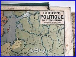Carte Affiche scolaire Vidal Lablache n°13 Europe politique Mézières avant 1914