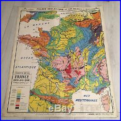 Carte Scolaire Ancienne France Géologique Hatier, jean Brunhes et Deffontaines