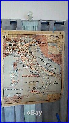 Carte Scolaire Ancienne Vidal Lablache Déco Vintage Italie