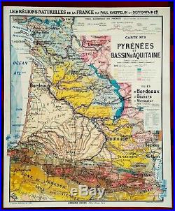 Carte Scolaire Géographie P. Kaeppelin N°3 France Pyrénées Aquitaine