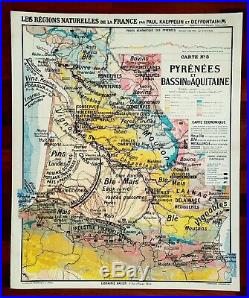 Carte Scolaire Géographie P. Kaeppelin N°3 France Pyrénées Aquitaine