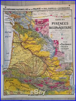 Carte Scolaire Hatier Régions Naturelles de la France Kaeppelin Aquitaine PACA