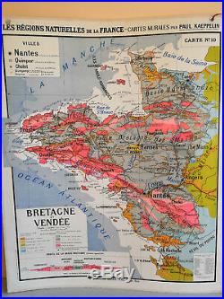 Carte Scolaire Hatier Régions Naturelles de la France Kaeppelin Bretagne Alpes