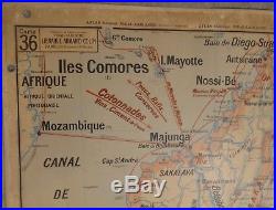 Carte Scolaire Vidal Lablache Indochine Madagascar 36 avant 1930