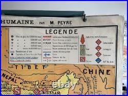 Carte affiche scolaire Hatier no Vidal Inde géographie humaine / Inde physique
