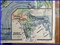 Carte affiche scolaire Hatier no Vidal Inde géographie humaine / Inde physique