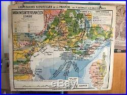 Carte affiche scolaire Hatier no Vidal Midi Méditerranéen Corse