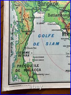 Carte affiche scolaire Hatier type Vidal Indochine Française