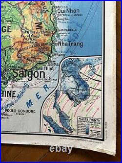 Carte affiche scolaire Hatier type Vidal Indochine Française