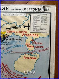 Carte affiche scolaire Hatier type Vidal Indochine Française