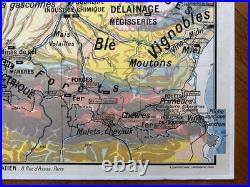 Carte affiche scolaire Hatier type Vidal Pyrénées et Bassin d'Aquitaine