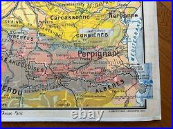 Carte affiche scolaire Hatier type Vidal Pyrénées et Bassin d'Aquitaine