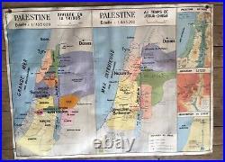 Carte affiche scolaire ancienne plastifiée Palestine l'Orient histoire dlg MDI