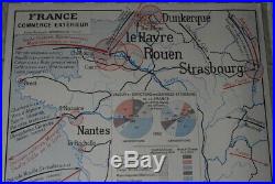 Carte de France scolaire ancienne lot de 3 géographie Rossignol