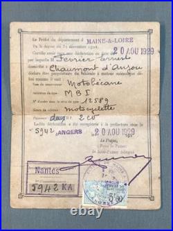 Carte grise ancienne, Motobécane MB1 2Cv 1929