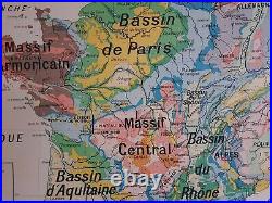 Carte scolaire 39 Vidal Lablache France Geologie Affiche school map