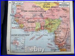 Carte scolaire Afrique Occidentale Tunisie N 37 38 Affiche