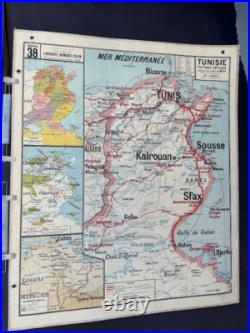 Carte scolaire Afrique Occidentale Tunisie N 37 38 Affiche