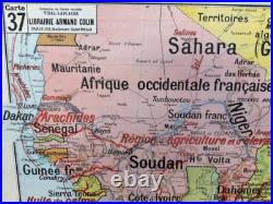 Carte scolaire Afrique Occidentale Tunisie N 37 38 Affiche