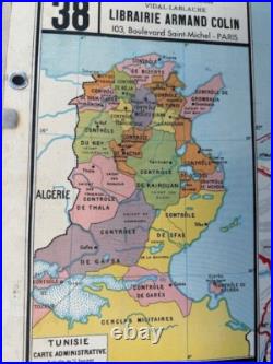Carte scolaire Afrique Occidentale Tunisie N 37 38 Affiche