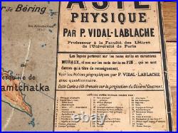 Carte scolaire Vidal Lablache n°14 Asie physique Mézières avant 1910