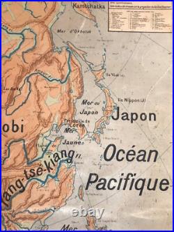Carte scolaire Vidal Lablache n°14 Asie physique Mézières avant 1910