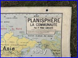 Carte scolaire Vidal Lablache n°22 Planisphère La Communauté