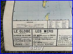 Carte scolaire Vidal Lablache n°22 Planisphère La Communauté