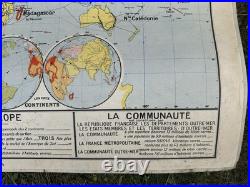 Carte scolaire Vidal Lablache n°22 Planisphère La Communauté