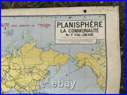 Carte scolaire Vidal Lablache n°22 Planisphère La Communauté