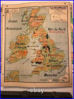 Carte scolaire Vidal Lablache n°28 Îles Britanniques