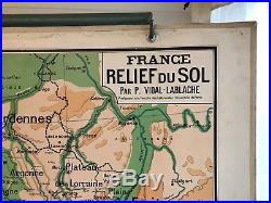 Carte scolaire Vidal Lablache n°3 France Relief du Sol