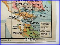 Carte scolaire ancienne Bretagne et Vendée Kaeppelin Hatier type Vidal Lablache