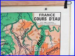 Carte scolaire ancienne France Départements / Cours d'Eau Vidal Lablache