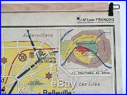 Carte scolaire ancienne Paris et Bassin Parisien Hachette type Vidal Lablache