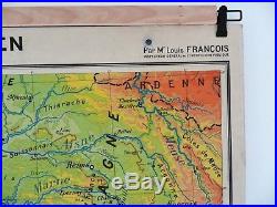 Carte scolaire ancienne Paris et Bassin Parisien Hachette type Vidal Lablache