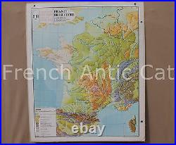 Carte scolaire ancienne Varon 101 France Relief et Structure montagne géologie
