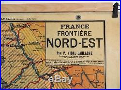 Carte scolaire ancienne Vidal Lablache 10 France Militaire Frontière Nord-Est