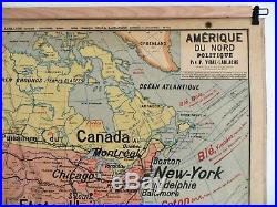 Carte scolaire ancienne Vidal Lablache 19 Amérique du Nord Politique vers 1910