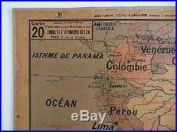Carte scolaire ancienne Vidal Lablache 20 Amérique du Sud 1900/1910 Mézières