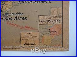 Carte scolaire ancienne Vidal Lablache 20 Amérique du Sud 1900/1910 Mézières