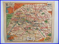 Carte scolaire ancienne Vidal Lablache 24 Paris Capitale et Environs