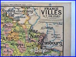 Carte scolaire ancienne Vidal Lablache 5 France Villes