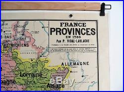 Carte scolaire ancienne Vidal Lablache 9 France Provinces en 1789