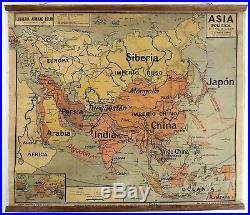 Carte scolaire ancienne Vidal Lablache Asia Politica (Asie) Mézières début 1900