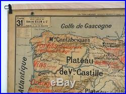 Carte scolaire ancienne Vidal Lablache Espagne Portugal Tirage 1 Mézières 1894