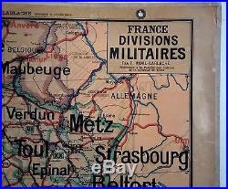 Carte scolaire ancienne Vidal Lablache France Nord-Est Divisions Militaires