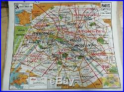 Carte scolaire ancienne Vidal Lablache N°24 PARIS