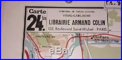Carte scolaire ancienne Vidal Lablache N °24 et 24 BIS PARIS