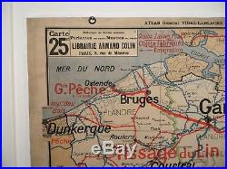 Carte scolaire ancienne Vidal Lablache n°25 Belgique Mézières 1912